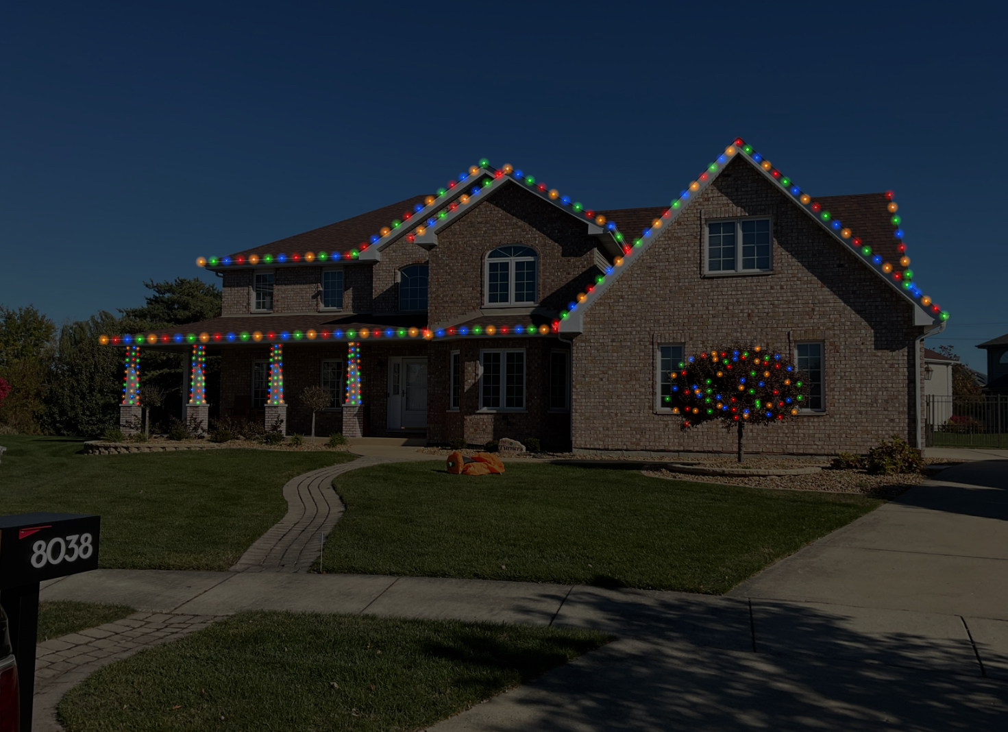 Holiday lights before and after